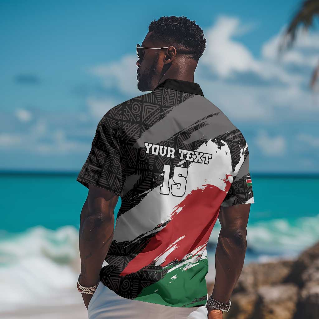 Custom Afro Kenya Hawaiian Shirt Rugby Sevens - African Pattern LT15