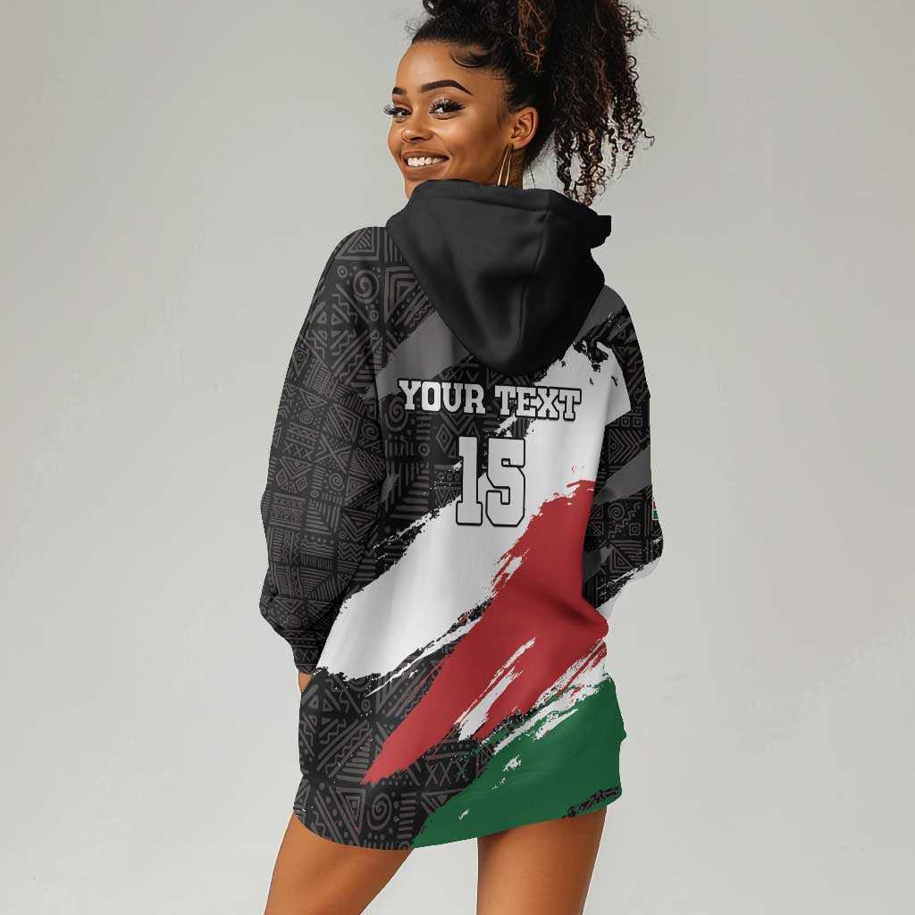Custom Afro Kenya Hoodie Dress Rugby Sevens - African Pattern LT15