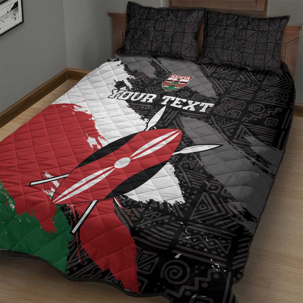 Custom Afro Kenya Quilt Bed Set Rugby Sevens - African Pattern LT15