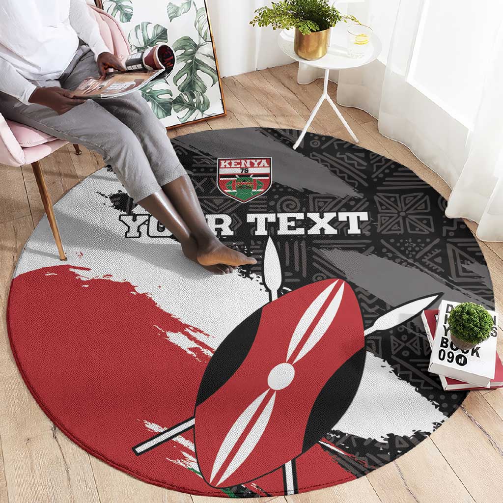Custom Afro Kenya Round Carpet Rugby Sevens - African Pattern LT15