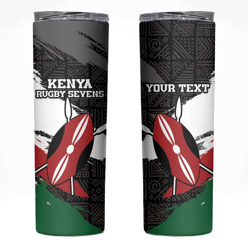 Custom Afro Kenya Skinny Tumbler Rugby Sevens - African Pattern LT15