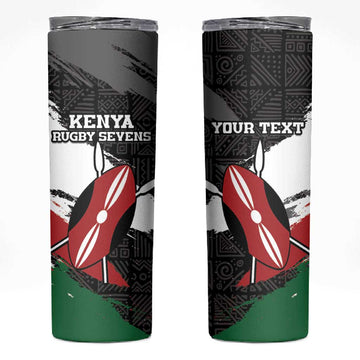 Custom Afro Kenya Skinny Tumbler Rugby Sevens - African Pattern LT15