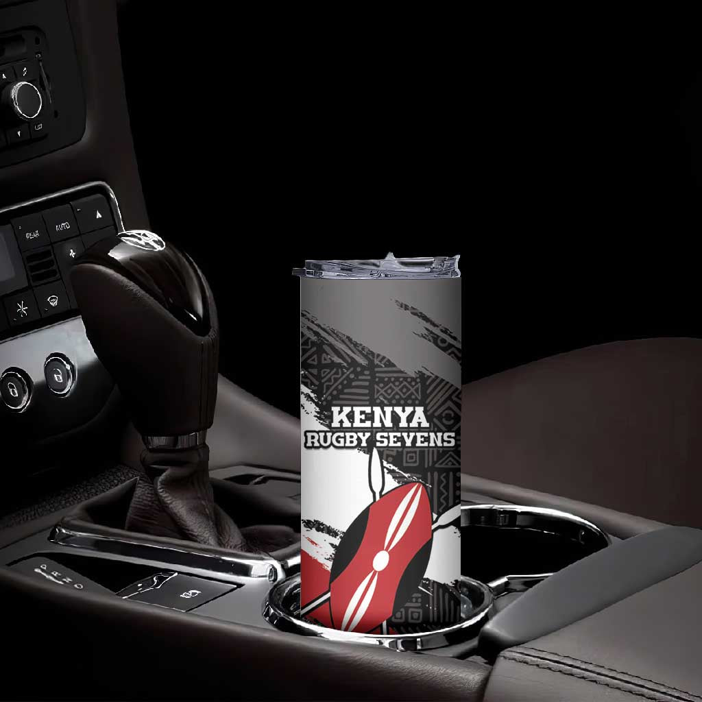 Custom Afro Kenya Skinny Tumbler Rugby Sevens - African Pattern LT15