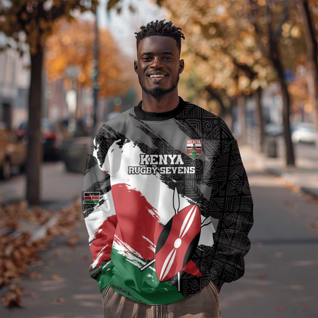 Custom Afro Kenya Sweatshirt Rugby Sevens - African Pattern LT15