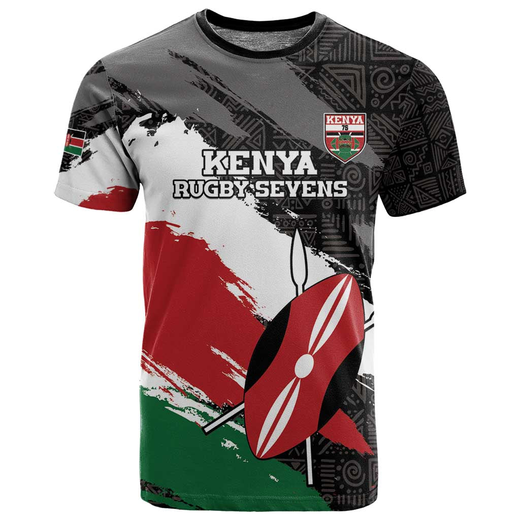 Custom Afro Kenya T shirt Rugby Sevens - African Pattern LT15