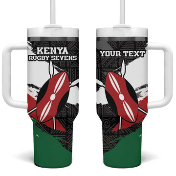Custom Afro Kenya Tumbler With Handle Rugby Sevens - African Pattern LT15