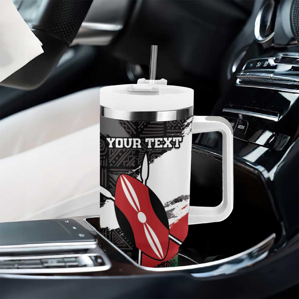 Custom Afro Kenya Tumbler With Handle Rugby Sevens - African Pattern LT15