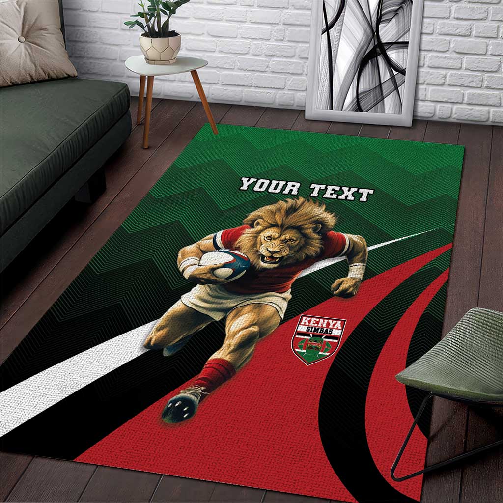 Kenya Rugby Custom Area Rug Simbas Mascot - Sporty Style LT15