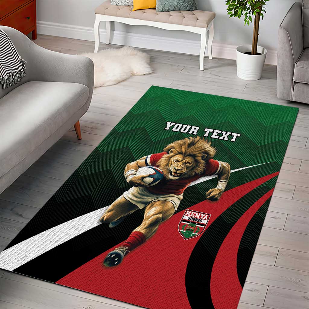 Kenya Rugby Custom Area Rug Simbas Mascot - Sporty Style LT15