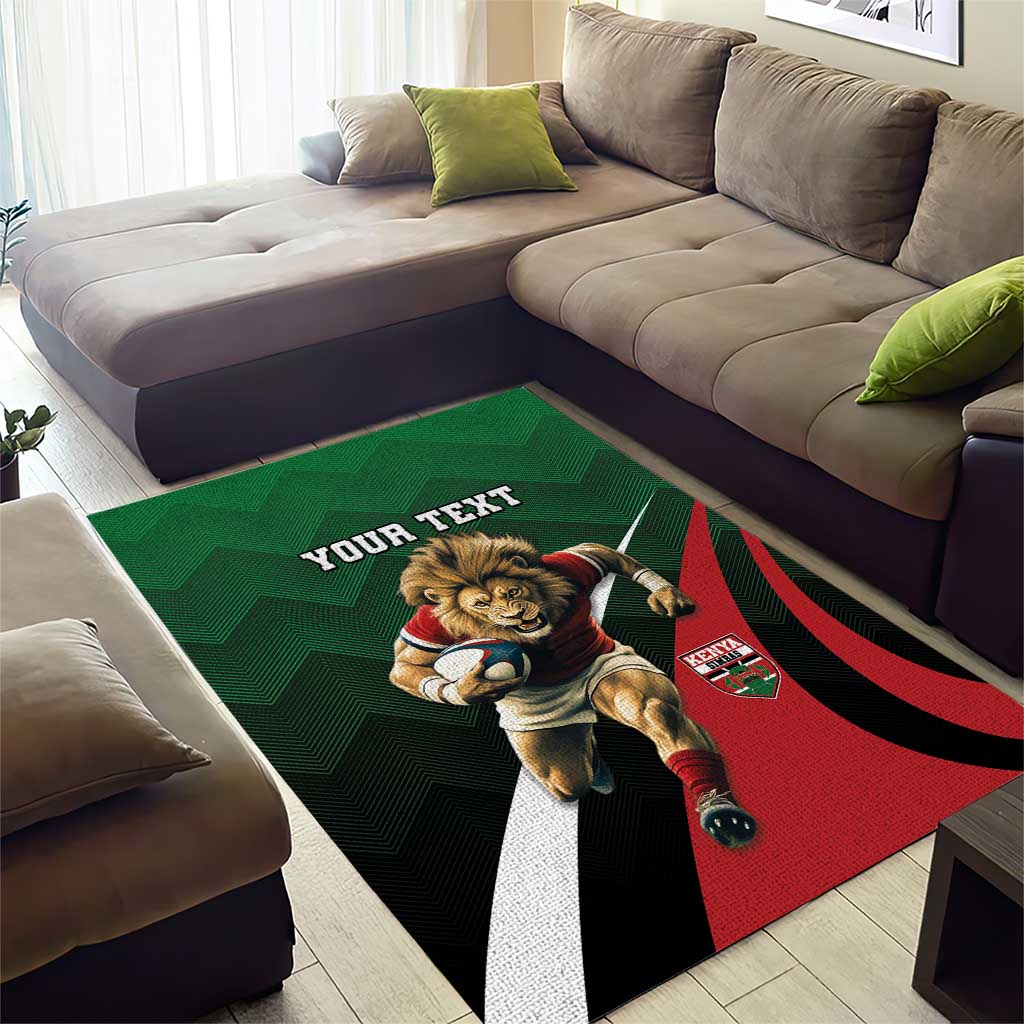 Kenya Rugby Custom Area Rug Simbas Mascot - Sporty Style LT15