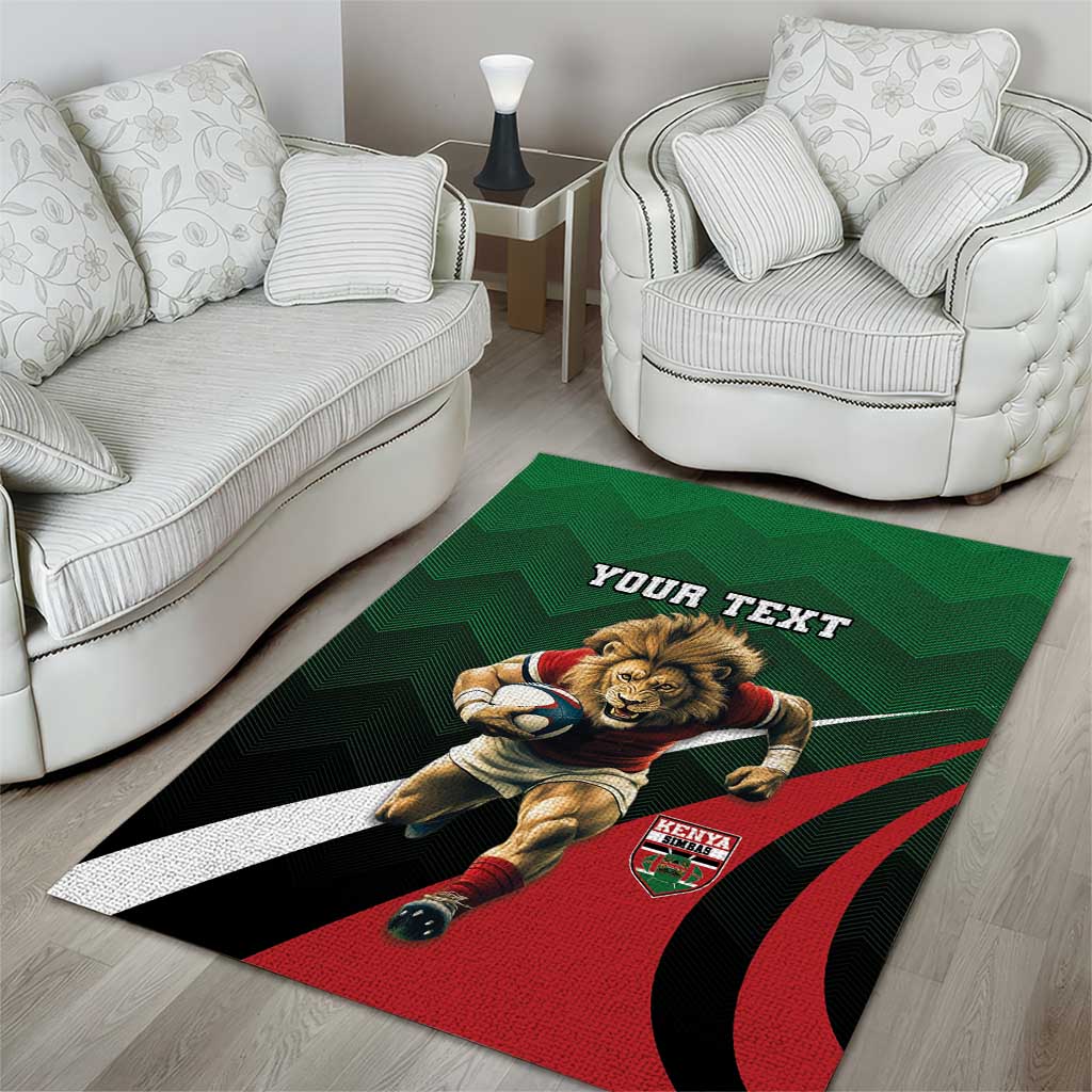 Kenya Rugby Custom Area Rug Simbas Mascot - Sporty Style LT15