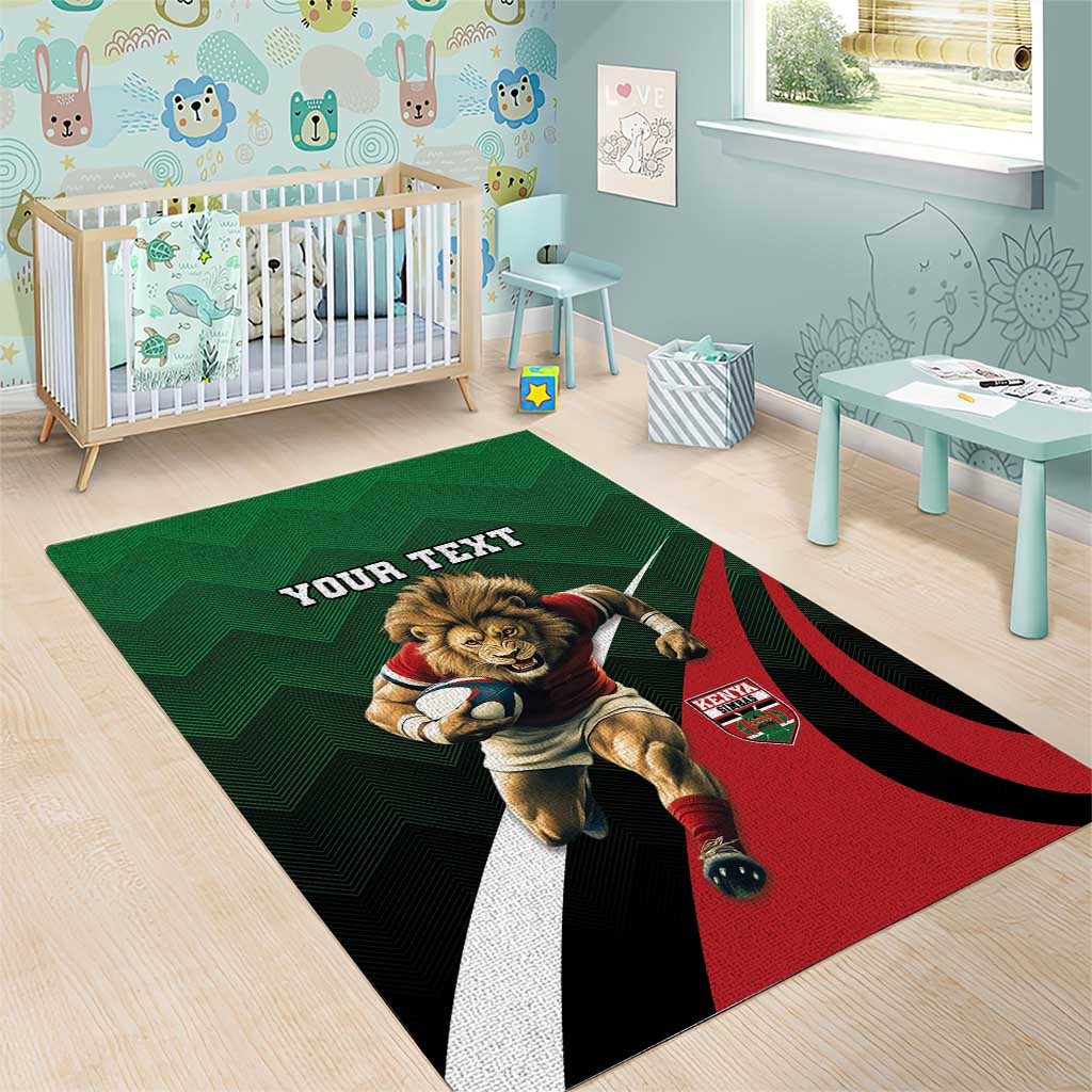 Kenya Rugby Custom Area Rug Simbas Mascot - Sporty Style LT15
