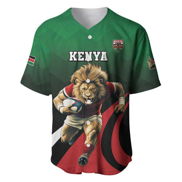 Kenya Rugby Custom Baseball Jersey Simbas Mascot - Sporty Style LT15