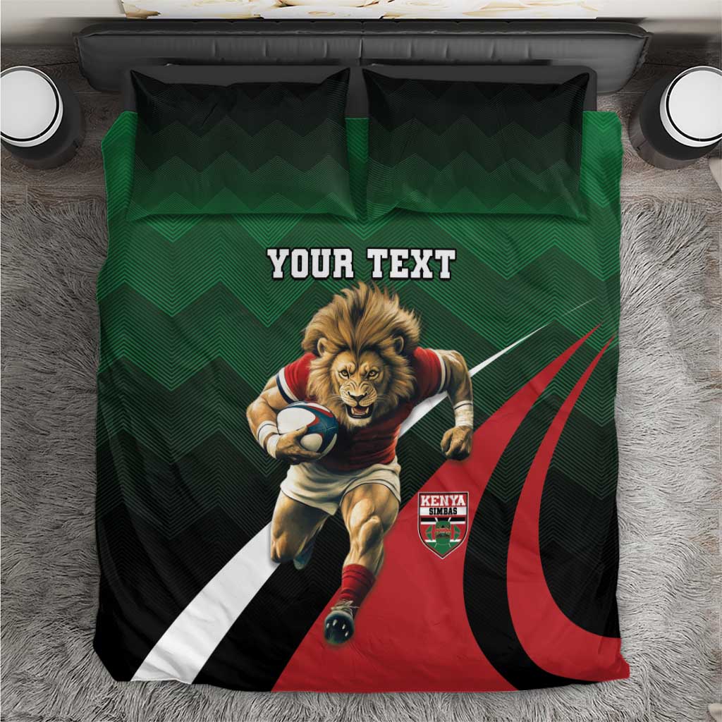 Kenya Rugby Custom Bedding Set Simbas Mascot - Sporty Style LT15