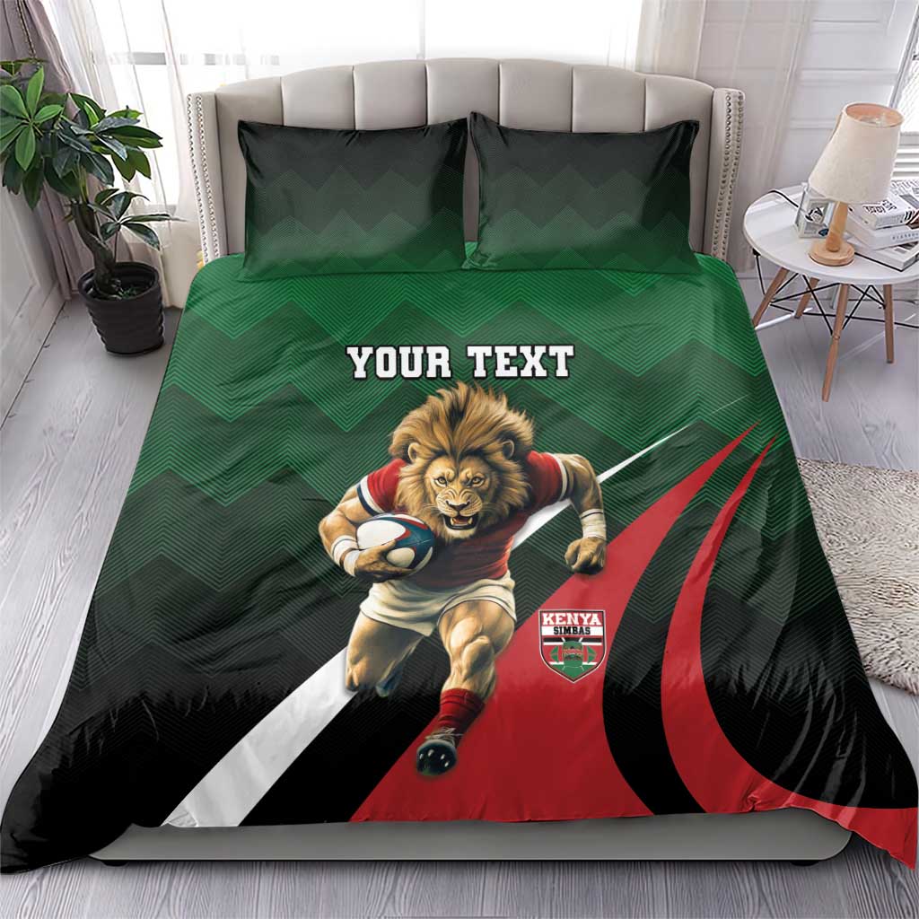 Kenya Rugby Custom Bedding Set Simbas Mascot - Sporty Style LT15