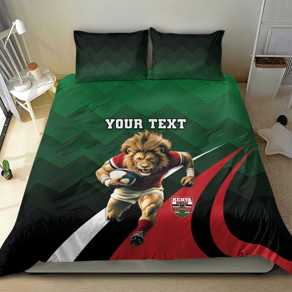 Kenya Rugby Custom Bedding Set Simbas Mascot - Sporty Style LT15