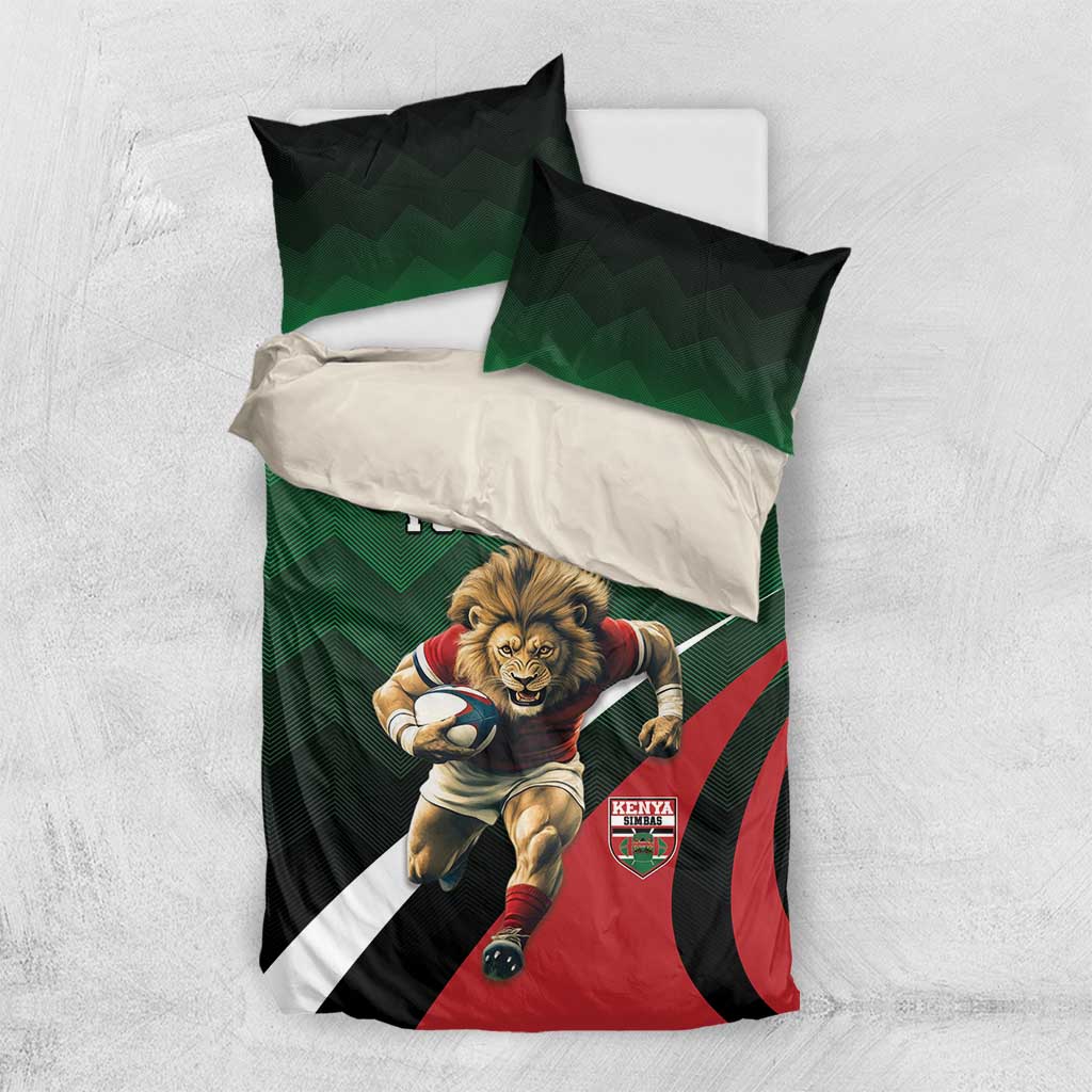 Kenya Rugby Custom Bedding Set Simbas Mascot - Sporty Style LT15