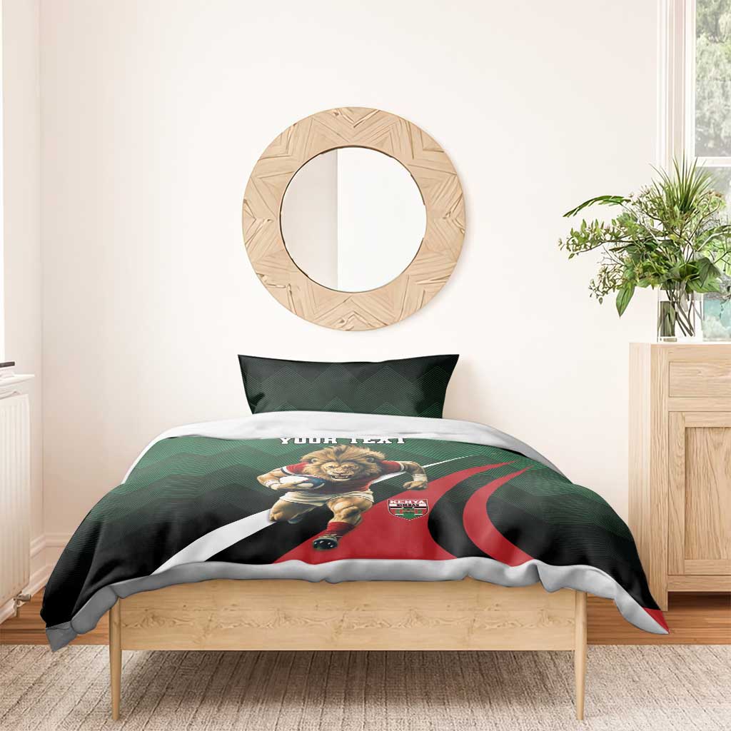 Kenya Rugby Custom Bedding Set Simbas Mascot - Sporty Style LT15