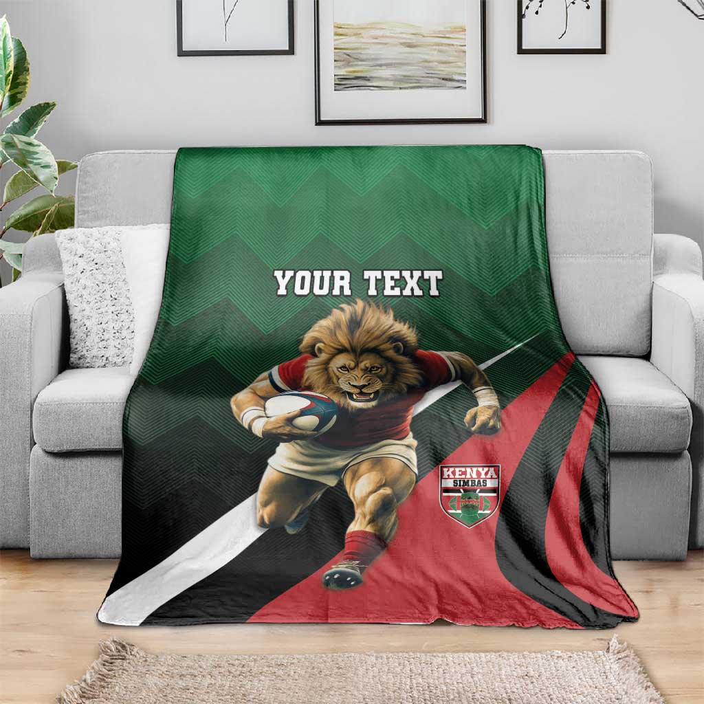Kenya Rugby Custom Blanket Simbas Mascot - Sporty Style LT15