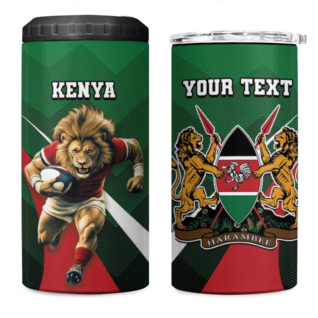 Kenya Rugby Custom 4 in 1 Can Cooler Tumbler Simbas Mascot - Sporty Style LT15