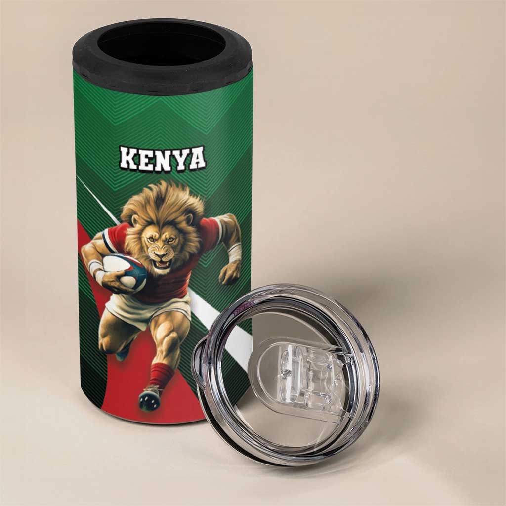 Kenya Rugby Custom 4 in 1 Can Cooler Tumbler Simbas Mascot - Sporty Style LT15