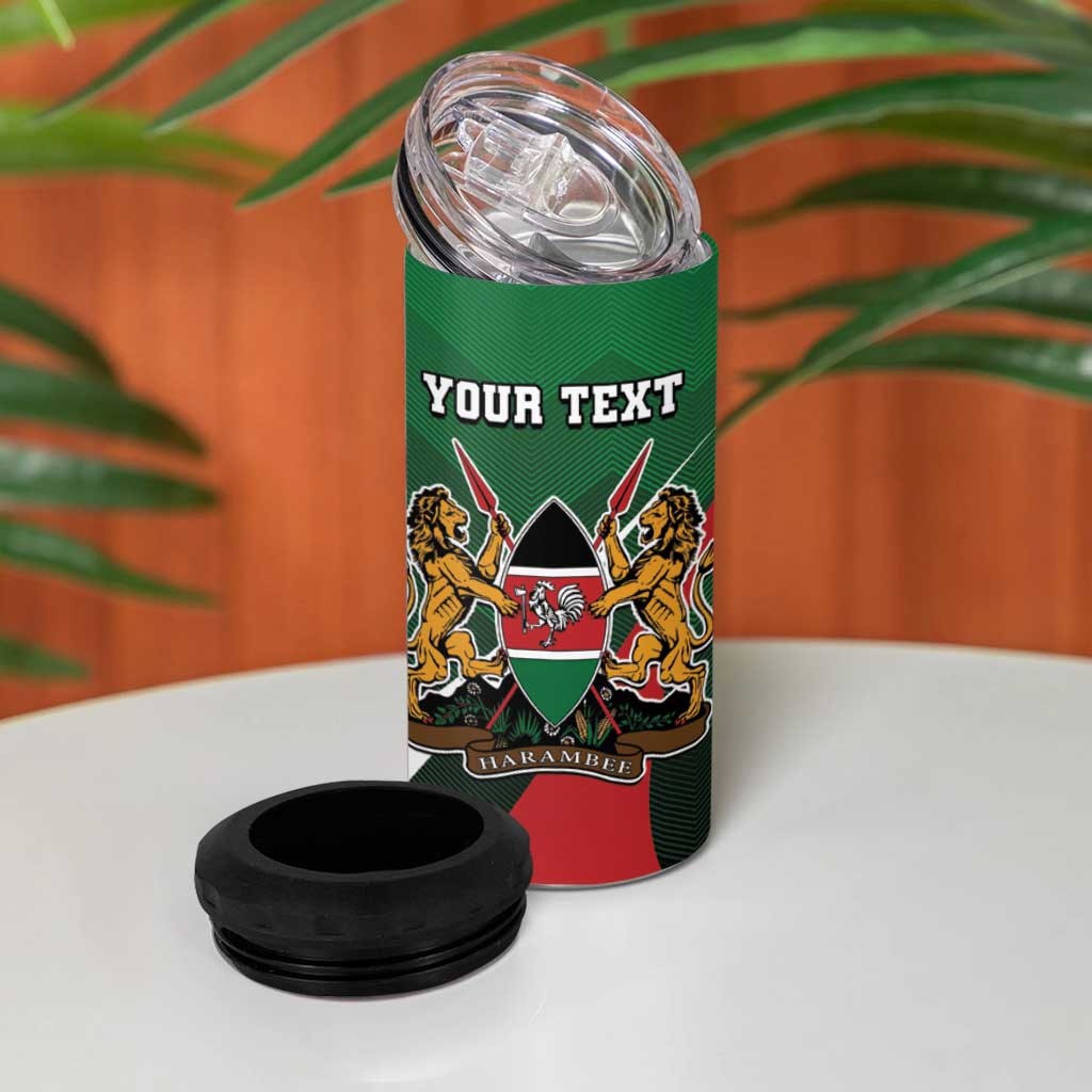 Kenya Rugby Custom 4 in 1 Can Cooler Tumbler Simbas Mascot - Sporty Style LT15
