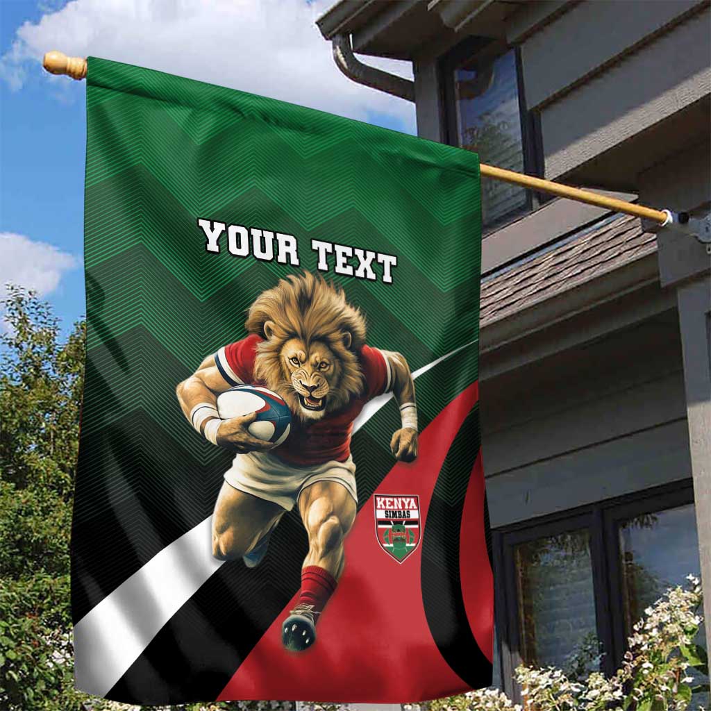 Kenya Rugby Custom Garden Flag Simbas Mascot - Sporty Style LT15