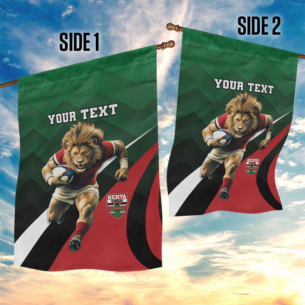 Kenya Rugby Custom Garden Flag Simbas Mascot - Sporty Style LT15