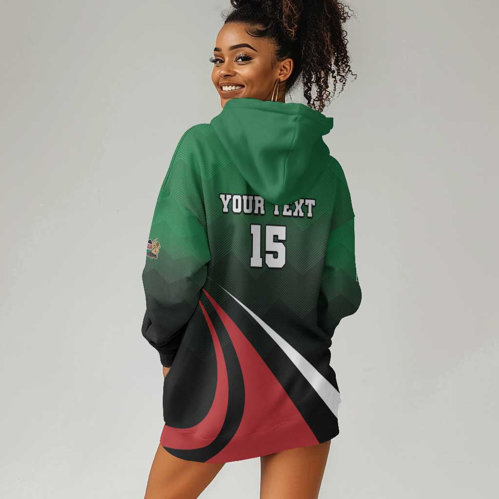 Kenya Rugby Custom Hoodie Dress Simbas Mascot - Sporty Style LT15