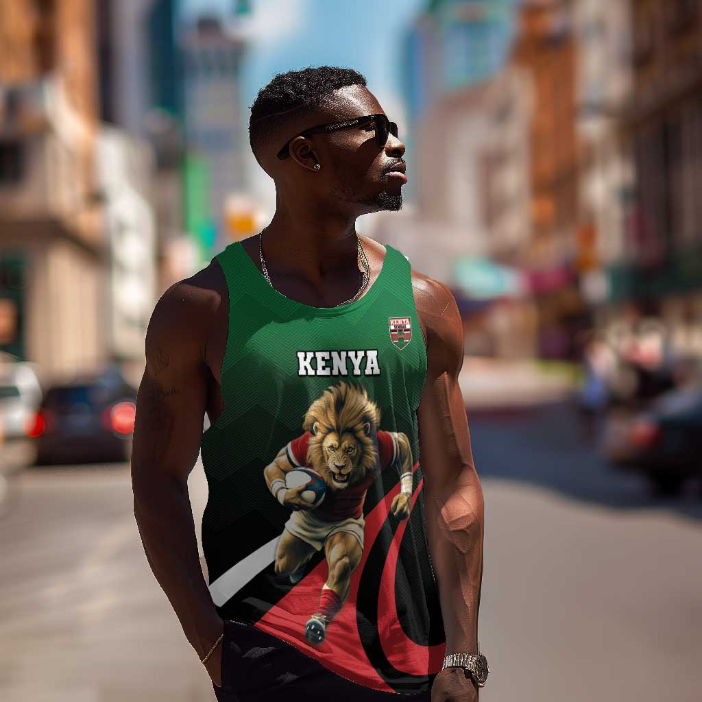 Kenya Rugby Custom Men Tank Top Simbas Mascot - Sporty Style LT15