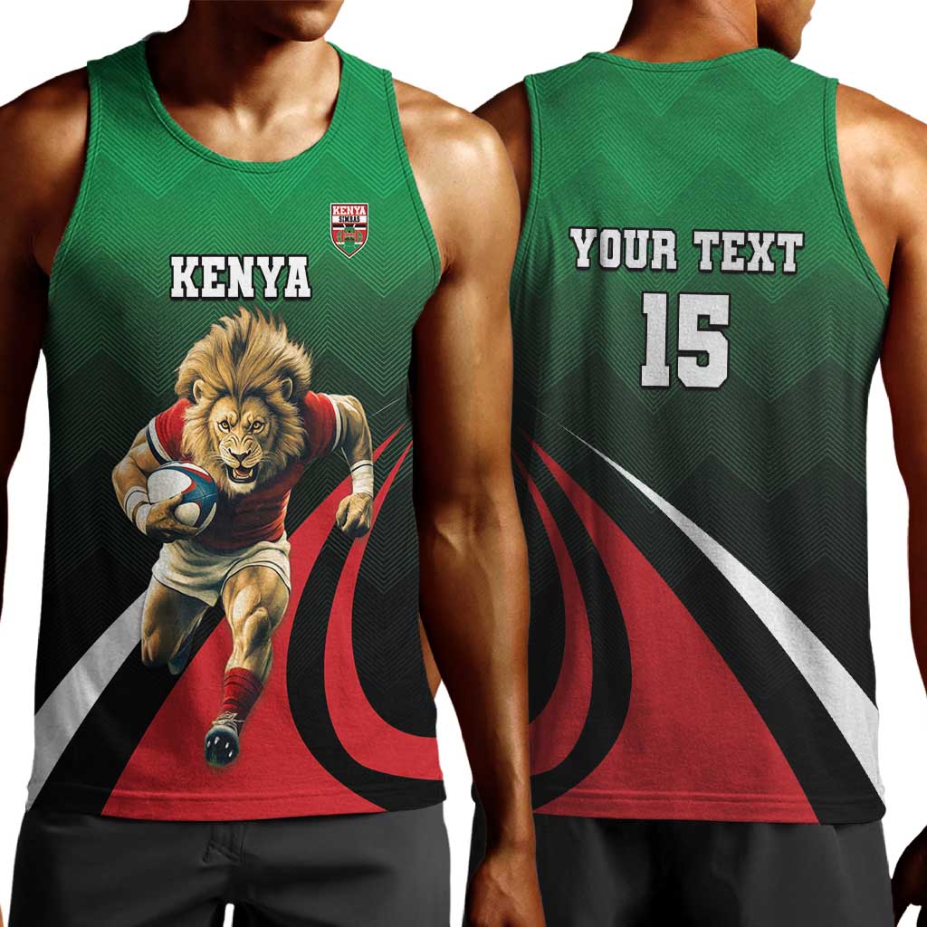 Kenya Rugby Custom Men Tank Top Simbas Mascot - Sporty Style LT15