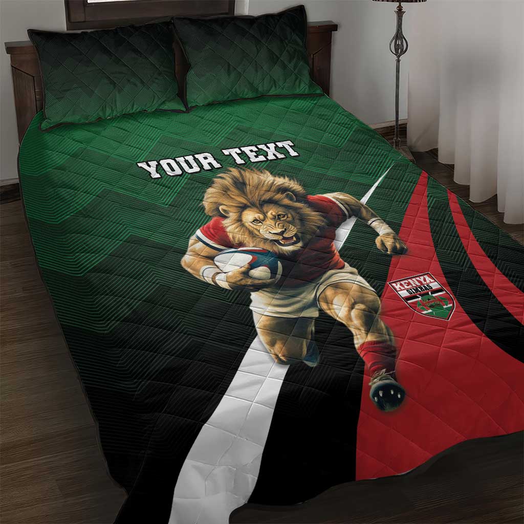 Kenya Rugby Custom Quilt Bed Set Simbas Mascot - Sporty Style LT15