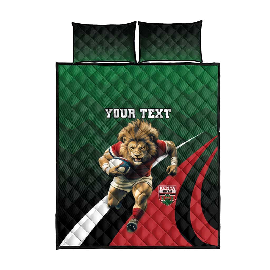 Kenya Rugby Custom Quilt Bed Set Simbas Mascot - Sporty Style LT15