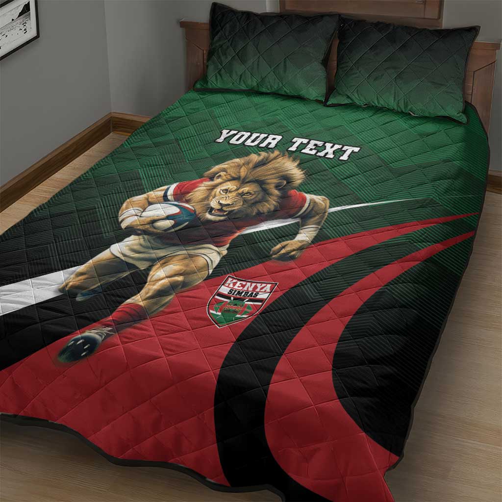 Kenya Rugby Custom Quilt Bed Set Simbas Mascot - Sporty Style LT15