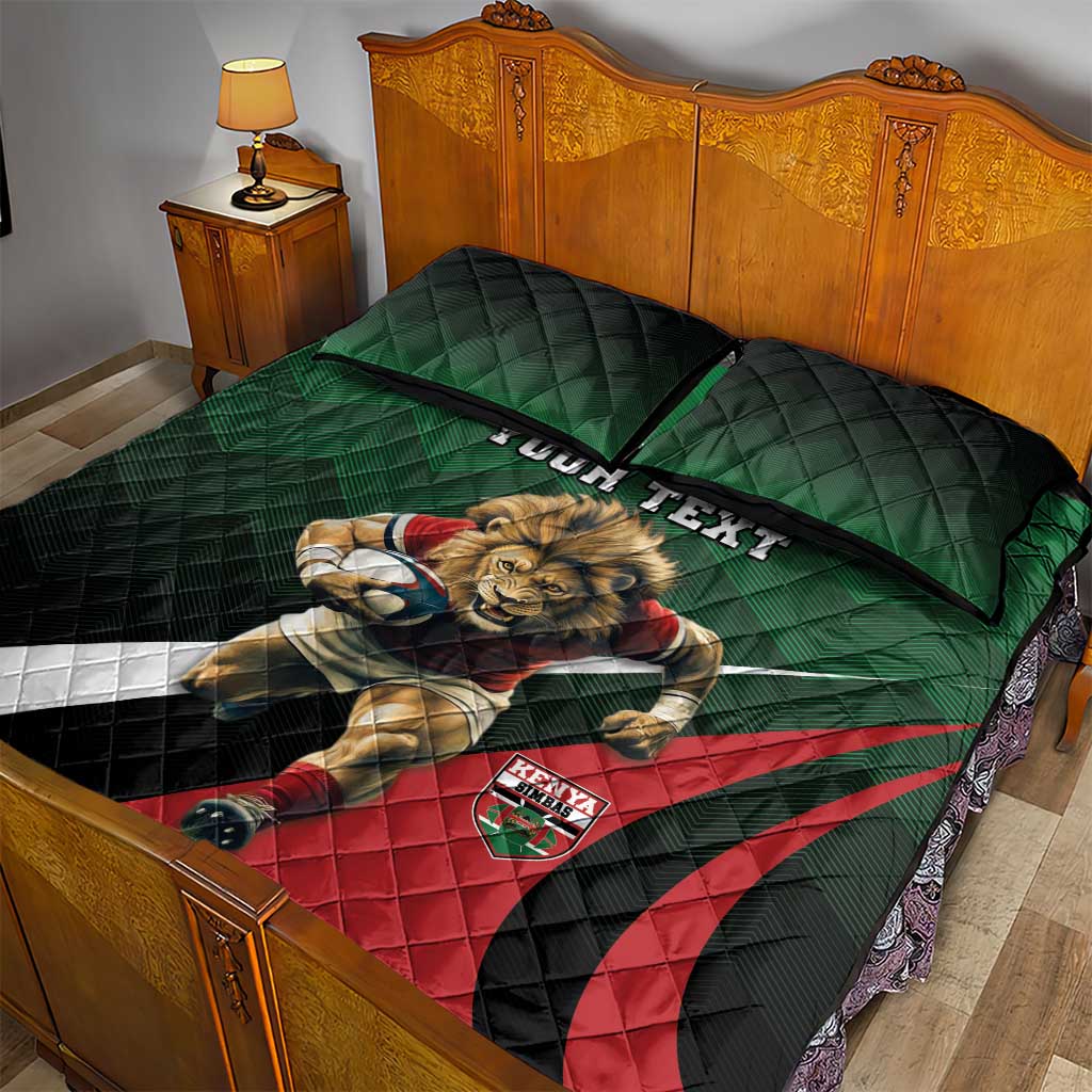 Kenya Rugby Custom Quilt Bed Set Simbas Mascot - Sporty Style LT15