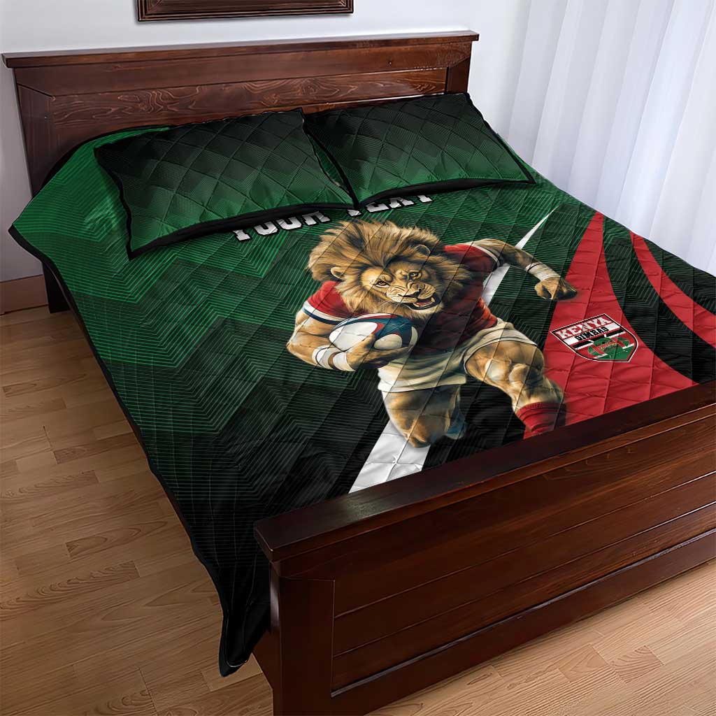 Kenya Rugby Custom Quilt Bed Set Simbas Mascot - Sporty Style LT15
