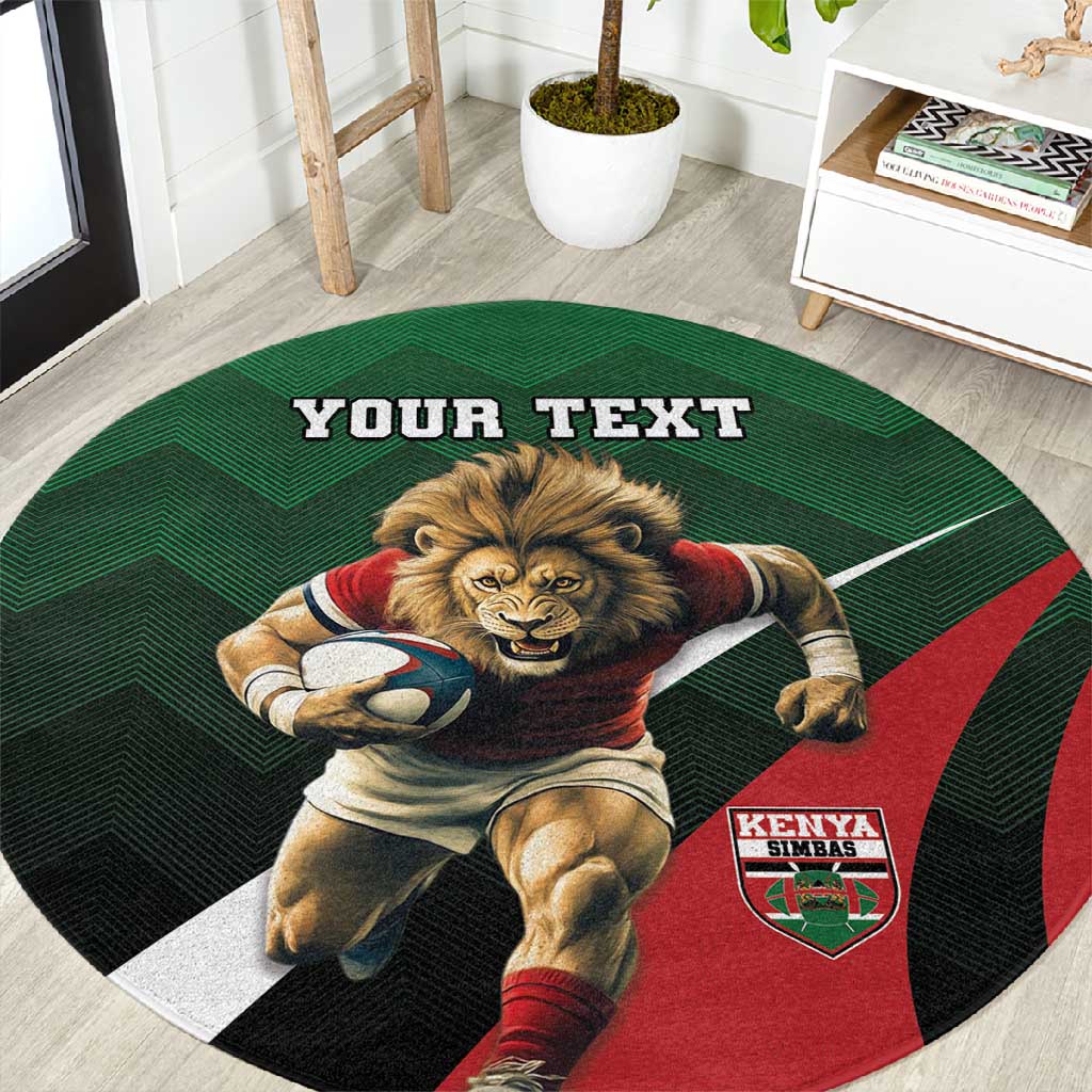 Kenya Rugby Custom Round Carpet Simbas Mascot - Sporty Style LT15