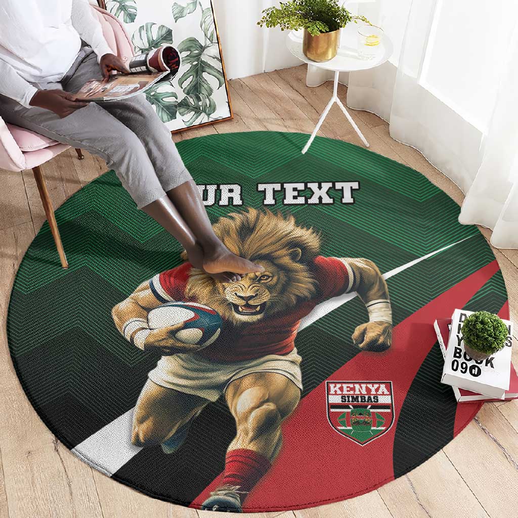 Kenya Rugby Custom Round Carpet Simbas Mascot - Sporty Style LT15