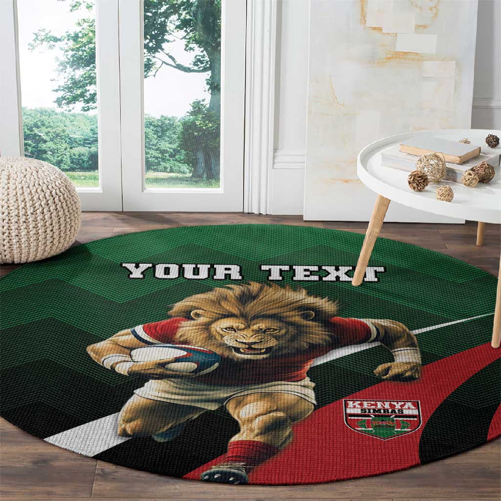 Kenya Rugby Custom Round Carpet Simbas Mascot - Sporty Style LT15