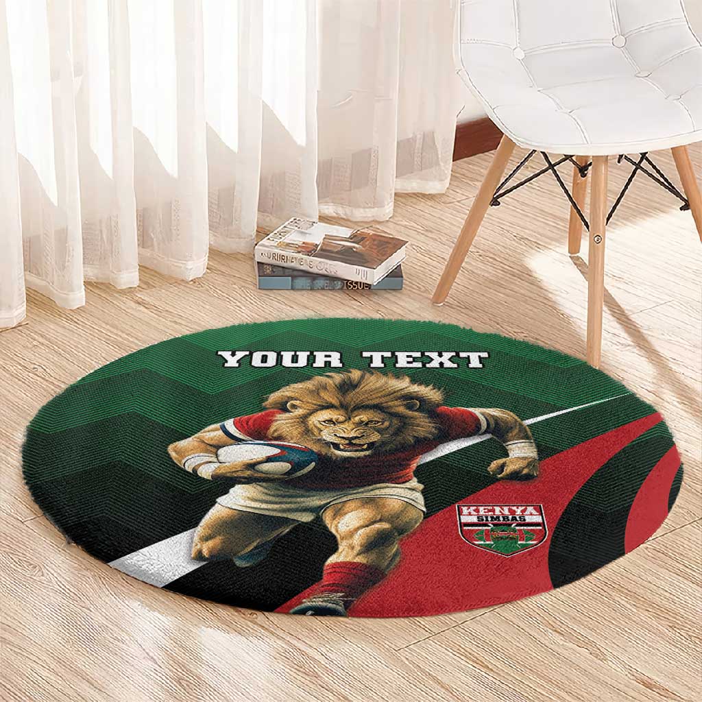 Kenya Rugby Custom Round Carpet Simbas Mascot - Sporty Style LT15