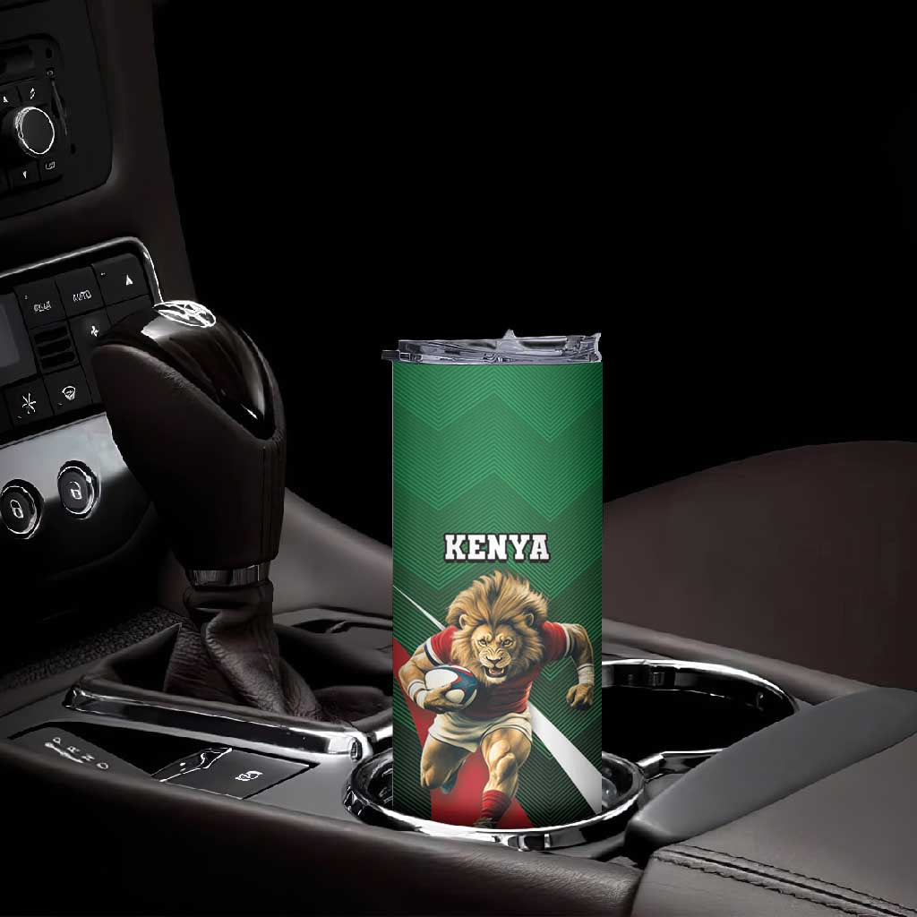 Kenya Rugby Custom Skinny Tumbler Simbas Mascot - Sporty Style LT15