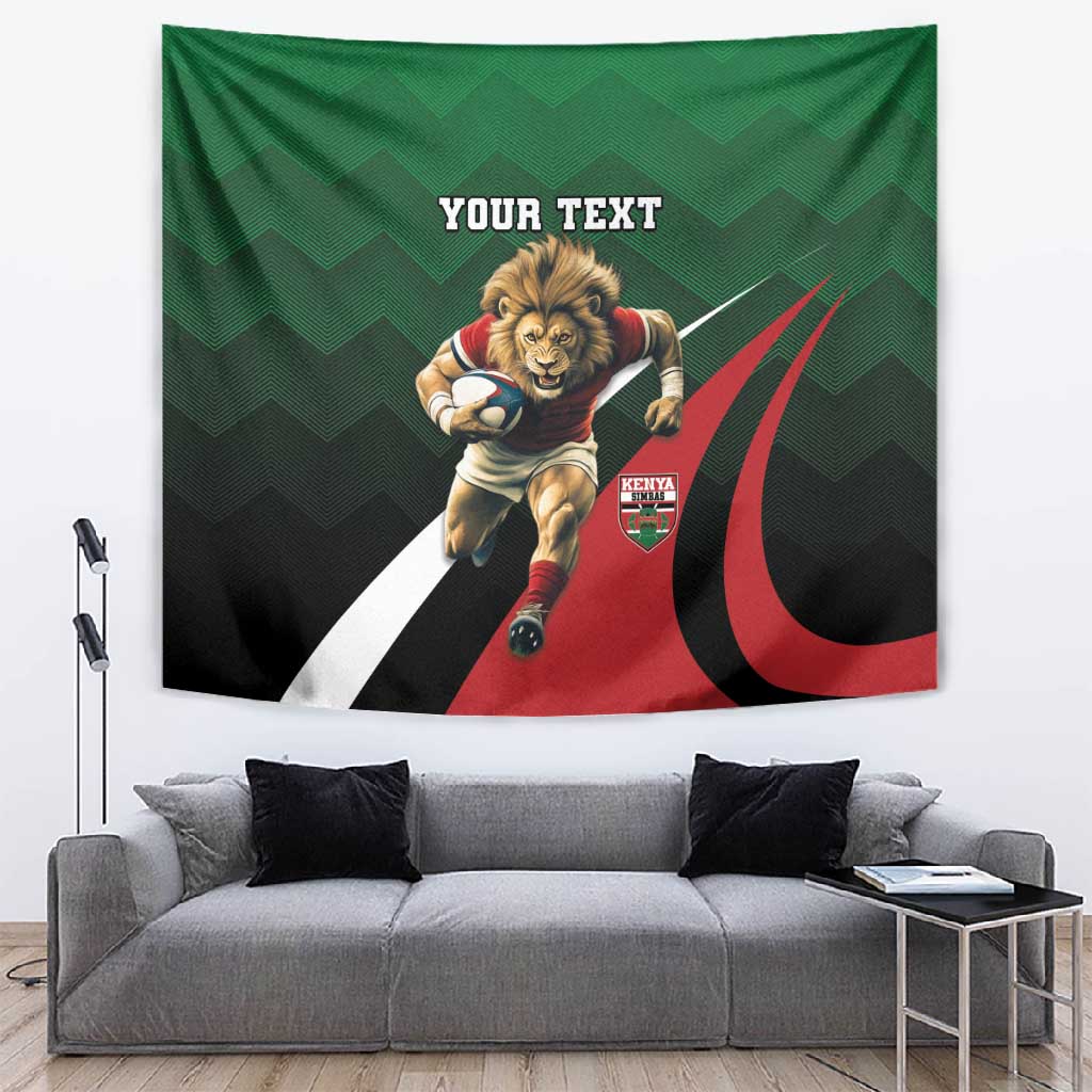 Kenya Rugby Custom Tapestry Simbas Mascot - Sporty Style LT15
