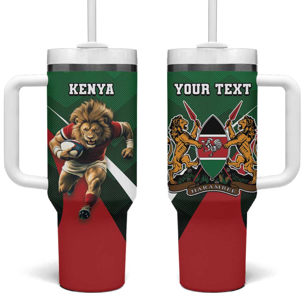 Kenya Rugby Custom Tumbler With Handle Simbas Mascot - Sporty Style LT15