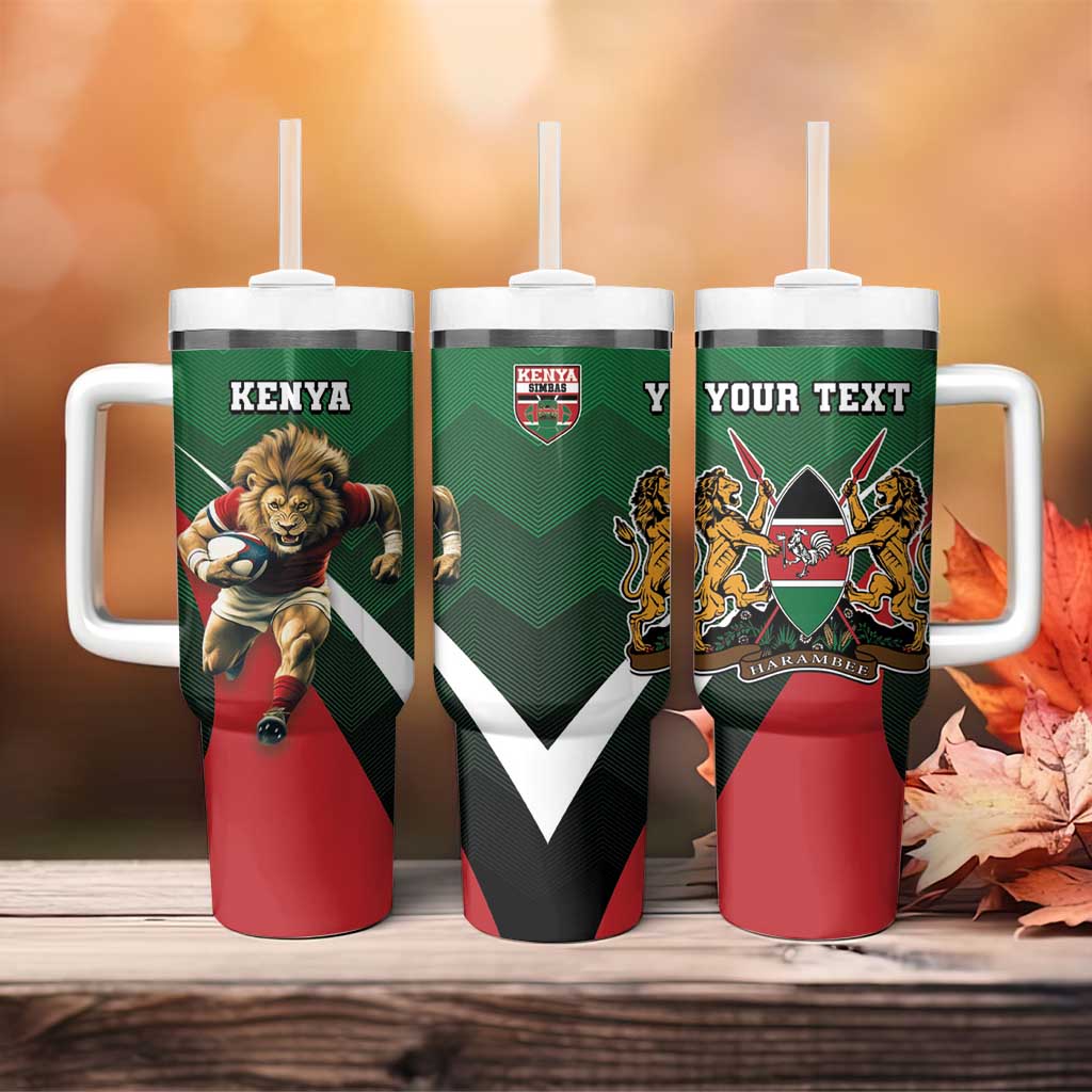 Kenya Rugby Custom Tumbler With Handle Simbas Mascot - Sporty Style LT15