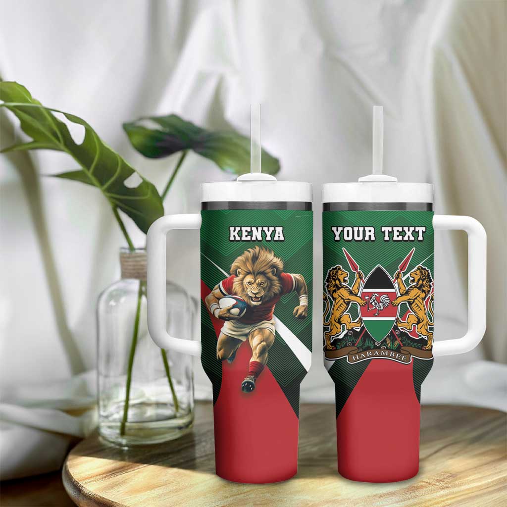 Kenya Rugby Custom Tumbler With Handle Simbas Mascot - Sporty Style LT15
