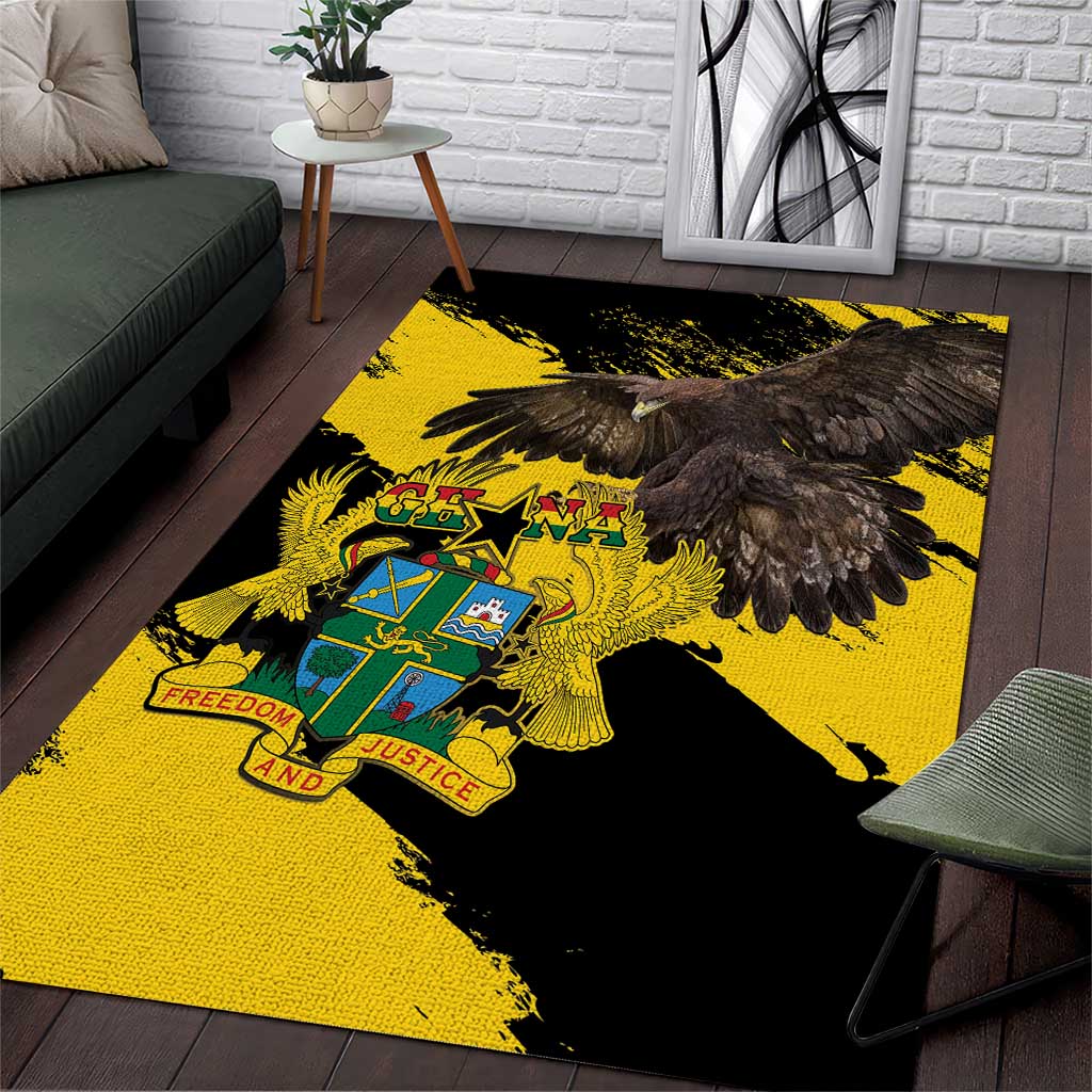 Afro Ghana Area Rug Eagle With Coat Of Arms LT15
