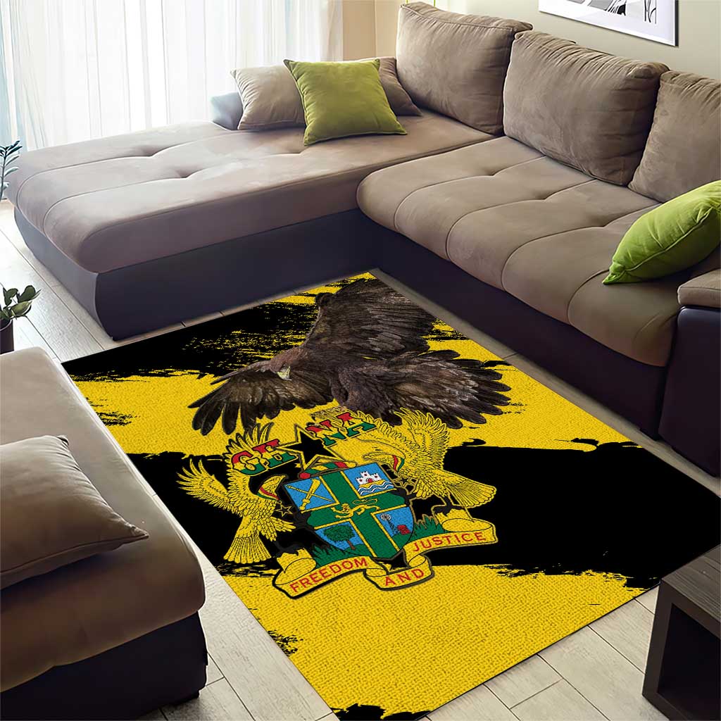 Afro Ghana Area Rug Eagle With Coat Of Arms LT15
