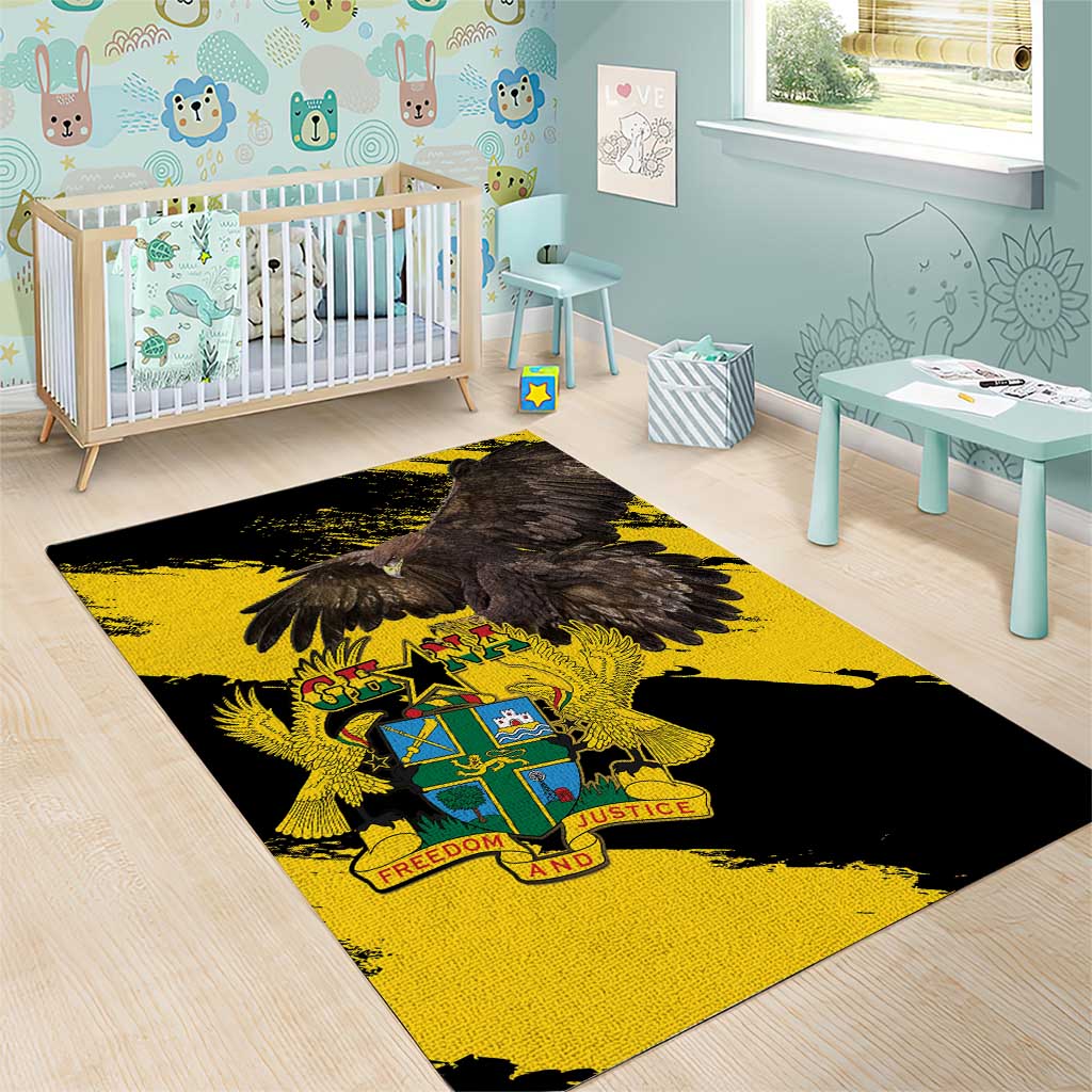 Afro Ghana Area Rug Eagle With Coat Of Arms LT15