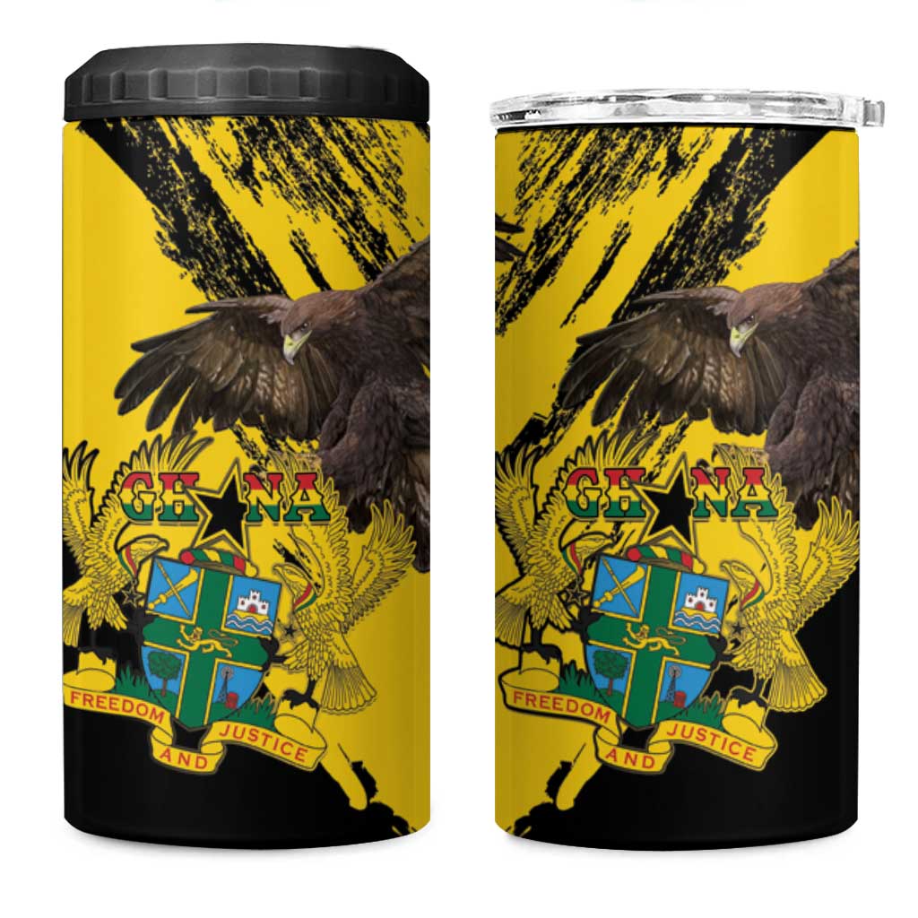 Afro Ghana 4 in 1 Can Cooler Tumbler Eagle With Coat Of Arms LT15