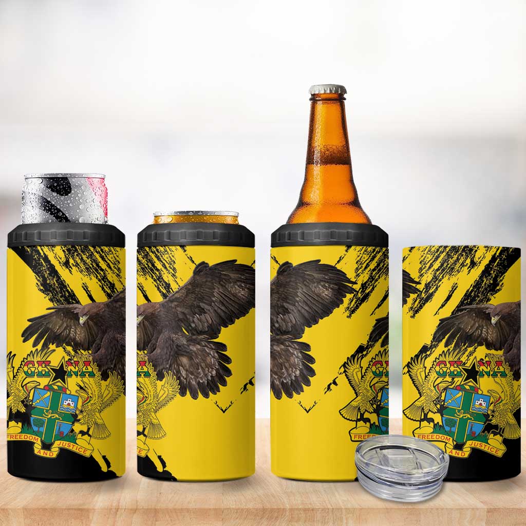 Afro Ghana 4 in 1 Can Cooler Tumbler Eagle With Coat Of Arms LT15